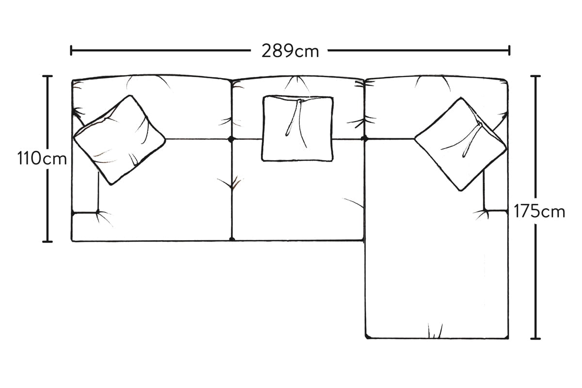 Canapé méridienne Deni Large avec accoudoir droit - Lin Brera Naturel