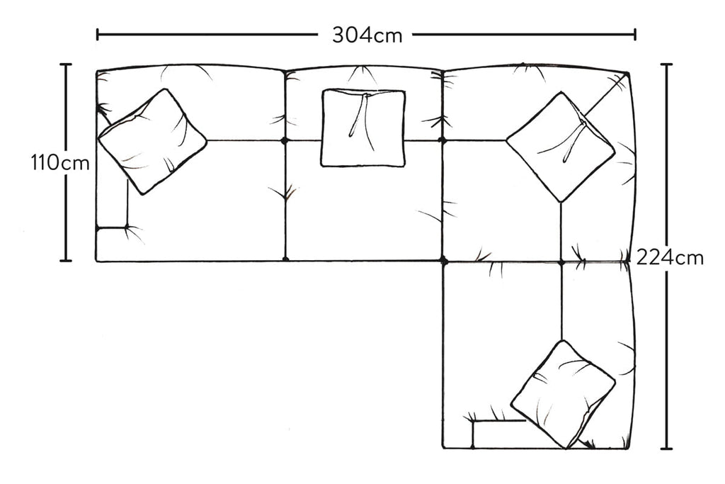 Canapé d'angle droit Deni Large - Lin Brera Naturel