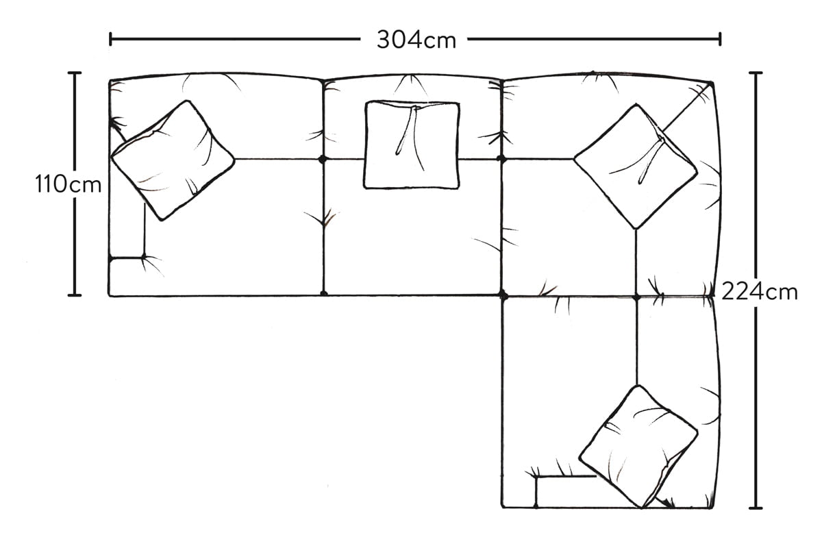 Canapé d'angle droit Deni Large - Lin Brera Naturel