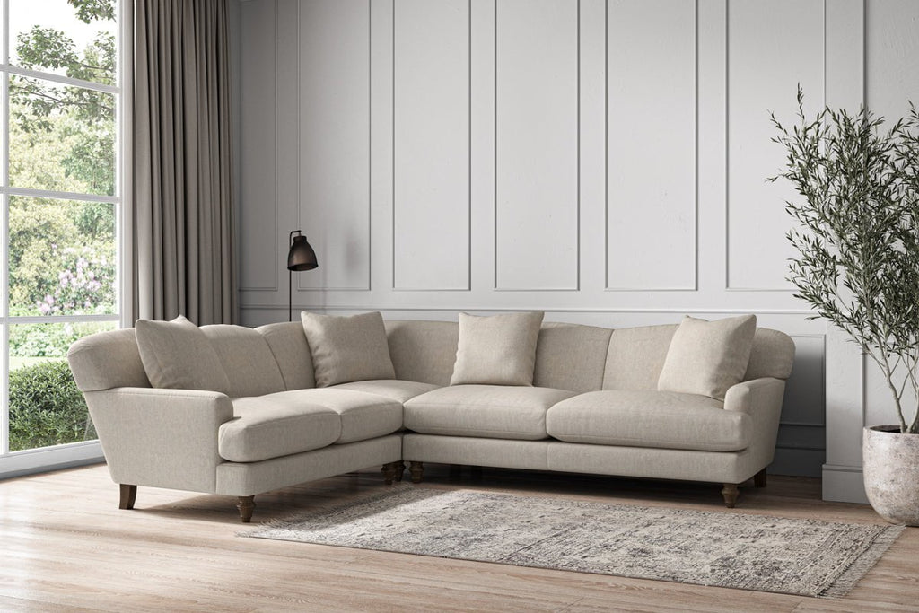 Canapé d'angle gauche Deni Super Grand - Lin Brera Naturel