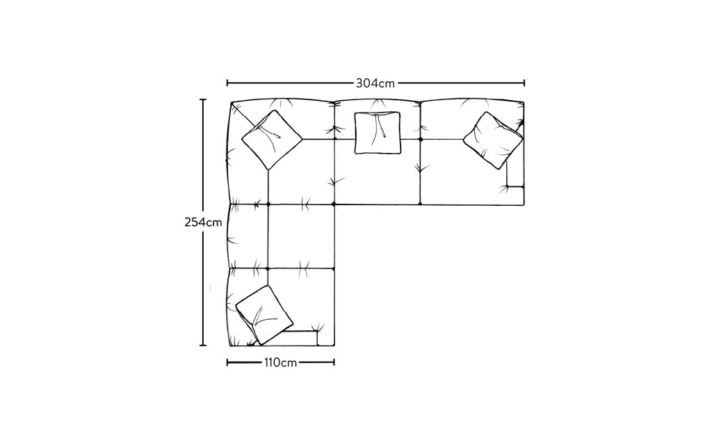 Canapé d'angle gauche Deni Super Grand - Lin Brera Naturel