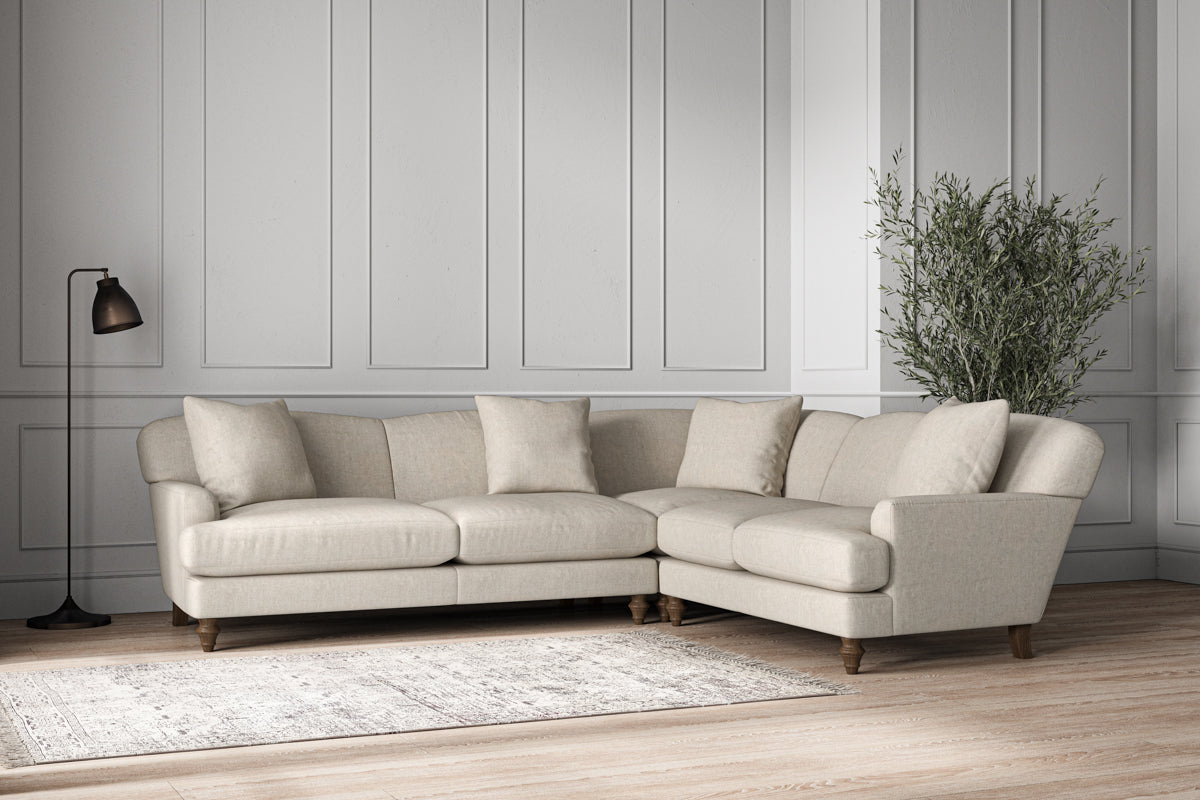 Canapé d'angle droit Deni Super Grand - Lin Brera Naturel