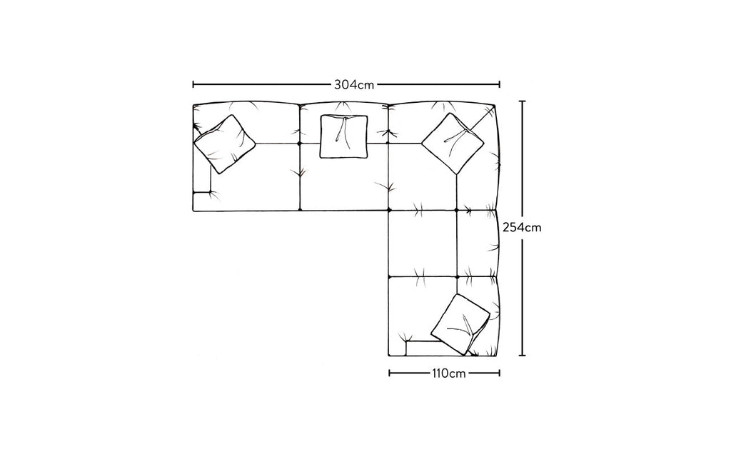 Canapé d'angle droit Deni Super Grand - Lin Brera Naturel