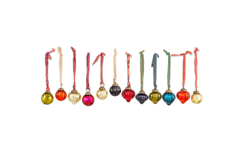 Boules de rosée - Assortiment de 12 boules antiques - (Lot de 12)