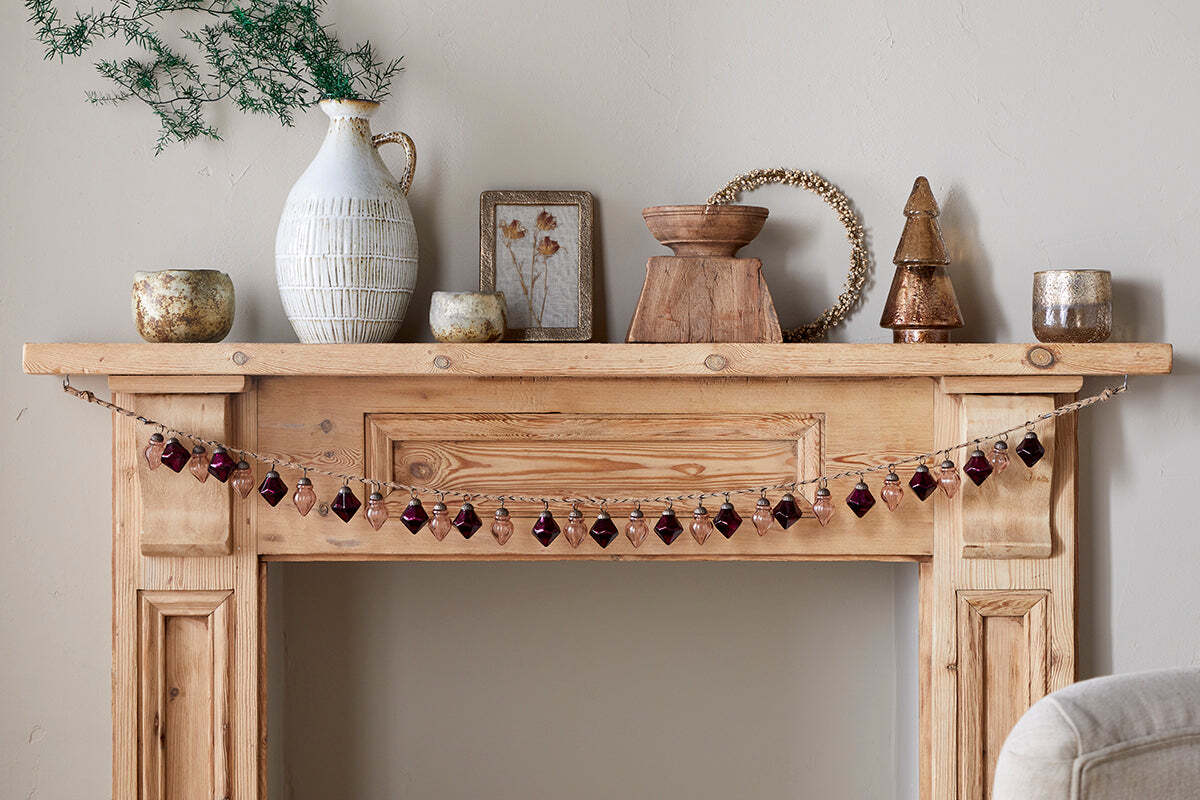 Guirlande de boules Ekiti - Rubis et cuivre