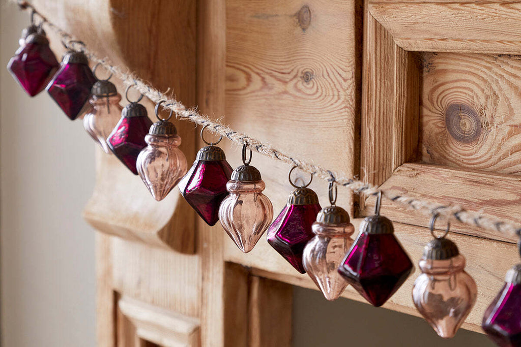 Guirlande de boules Ekiti - Rubis et cuivre