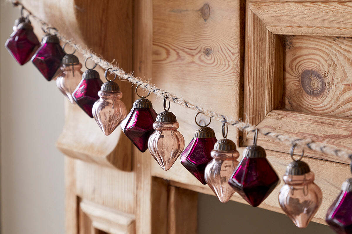 Guirlande de boules Ekiti - Rubis et cuivre