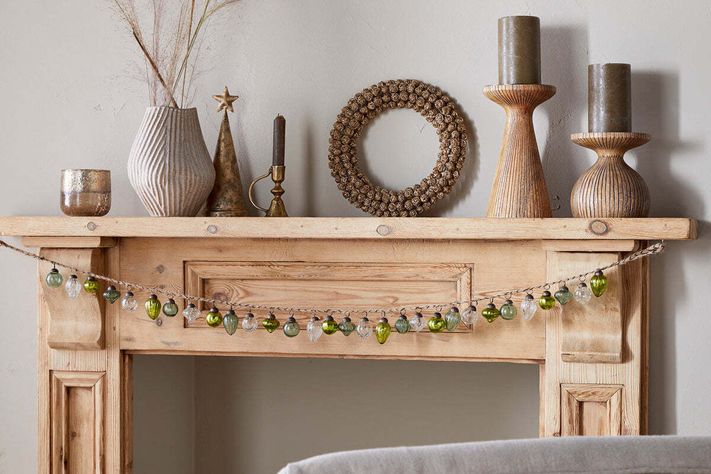 Guirlande de boules Ekiti - Vertes et transparentes mélangées