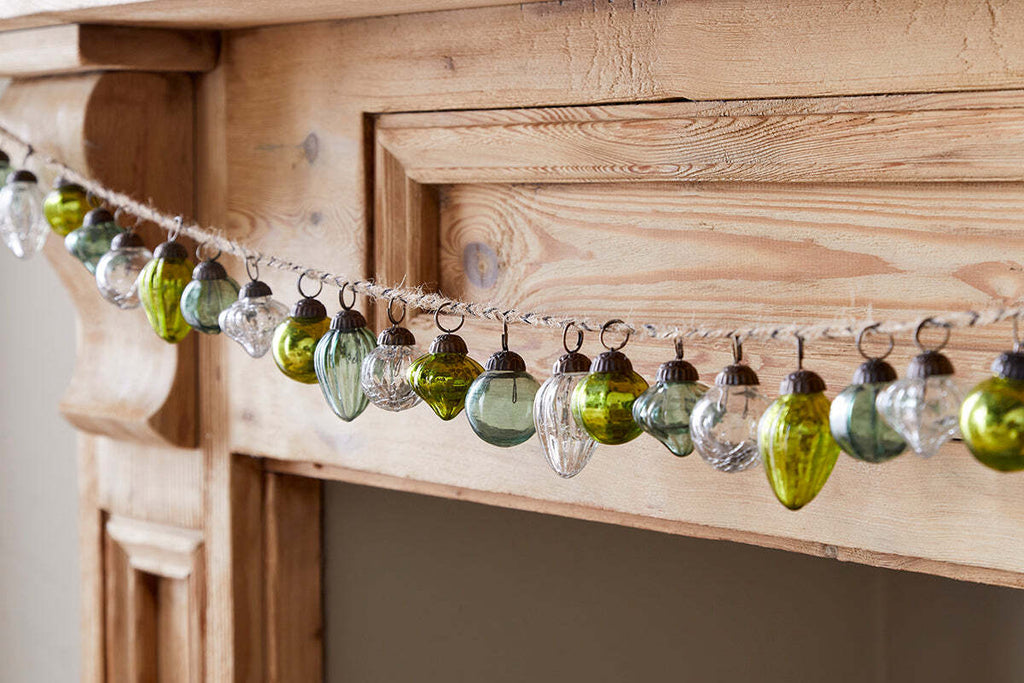 Guirlande de boules Ekiti - Vertes et transparentes mélangées