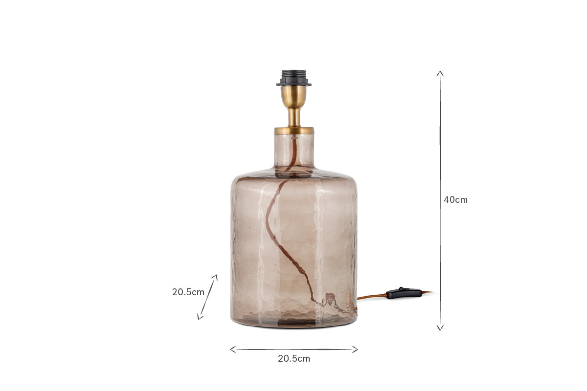 Lampe de table Edina en verre recyclé - Brun fumé - Petit modèle