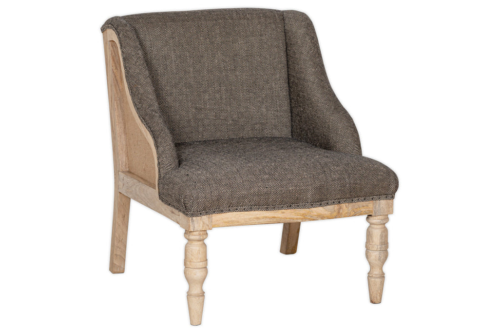 Fauteuil Elbu en jacquard déstructuré - Anthracite