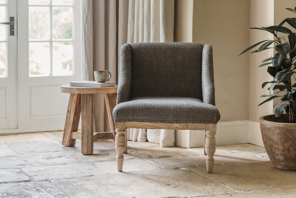 Fauteuil Elbu en jacquard déstructuré - Anthracite