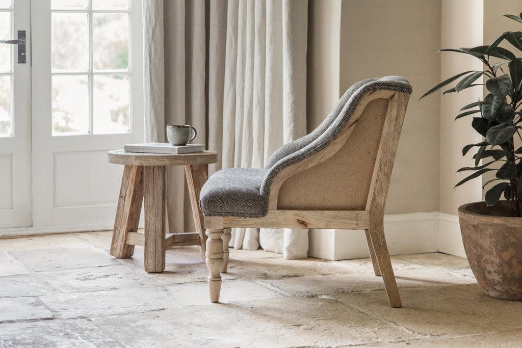 Fauteuil Elbu en jacquard déstructuré - Anthracite