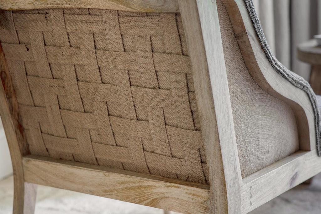 Fauteuil Elbu en jacquard déstructuré - Anthracite