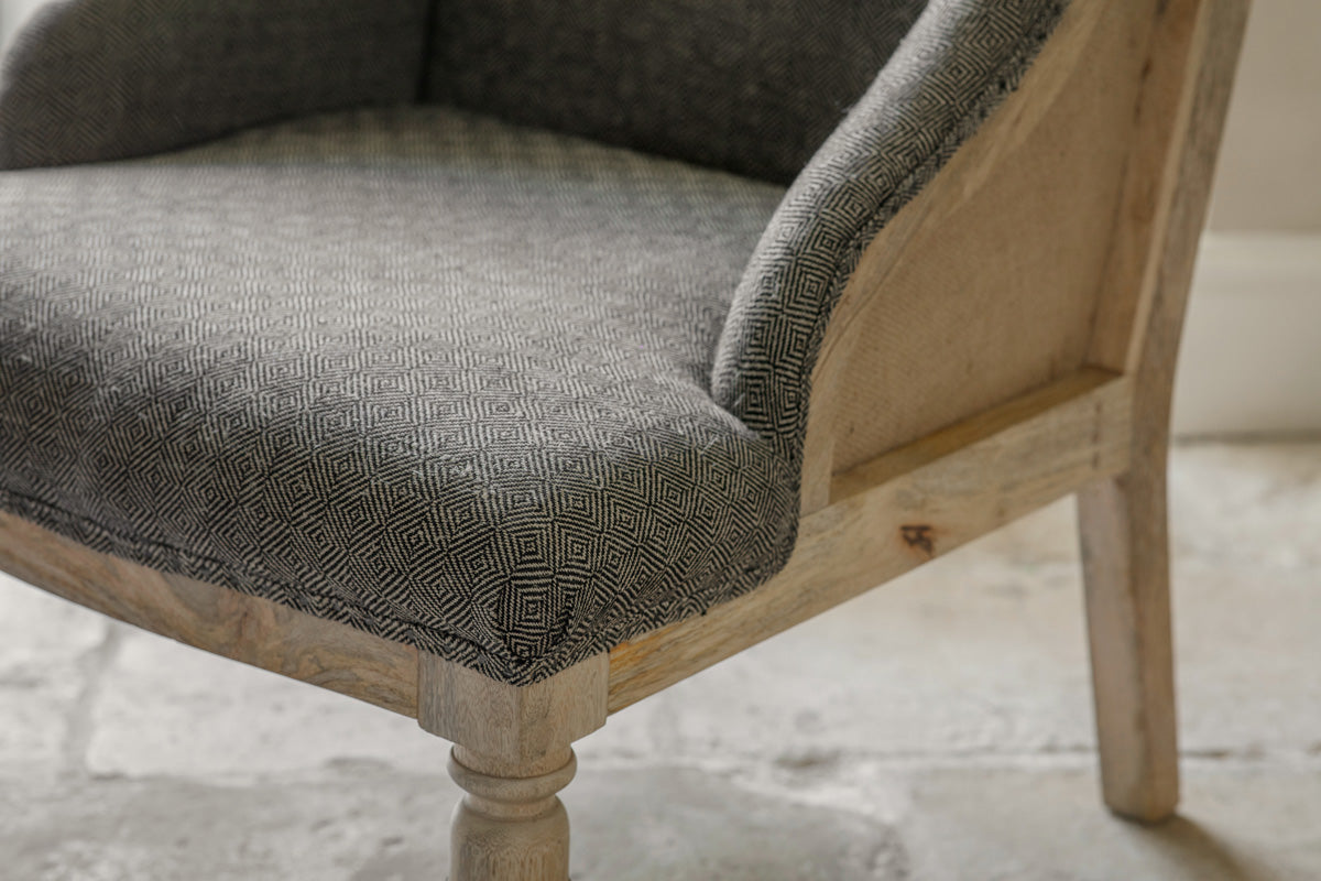 Fauteuil Elbu en jacquard déstructuré - Anthracite