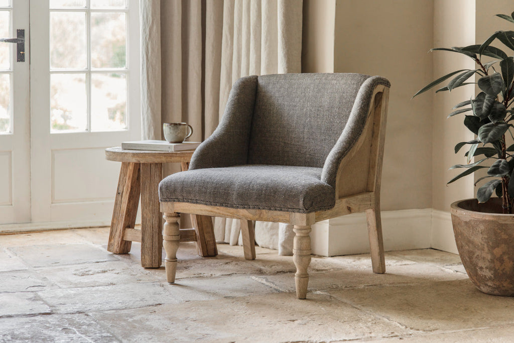 Fauteuil Elbu en jacquard déstructuré - Anthracite