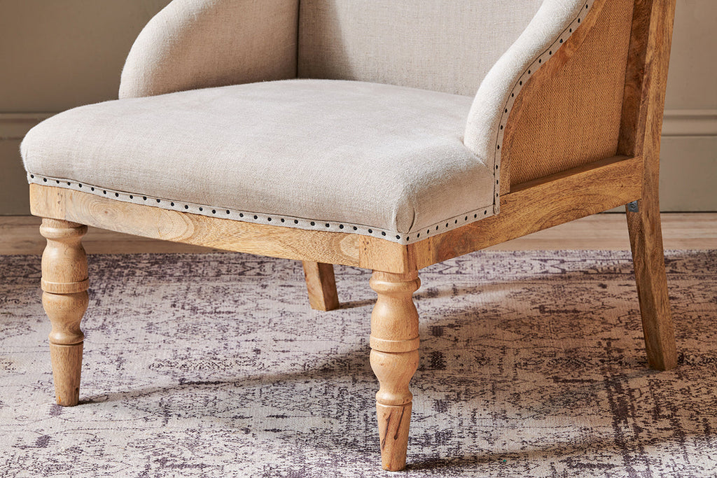 Fauteuil Elbu en lin déstructuré - Pierre