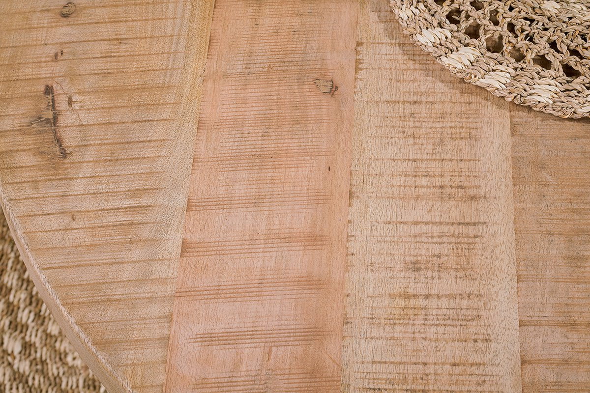 Table de salle à manger ronde en bois de manguier Fia