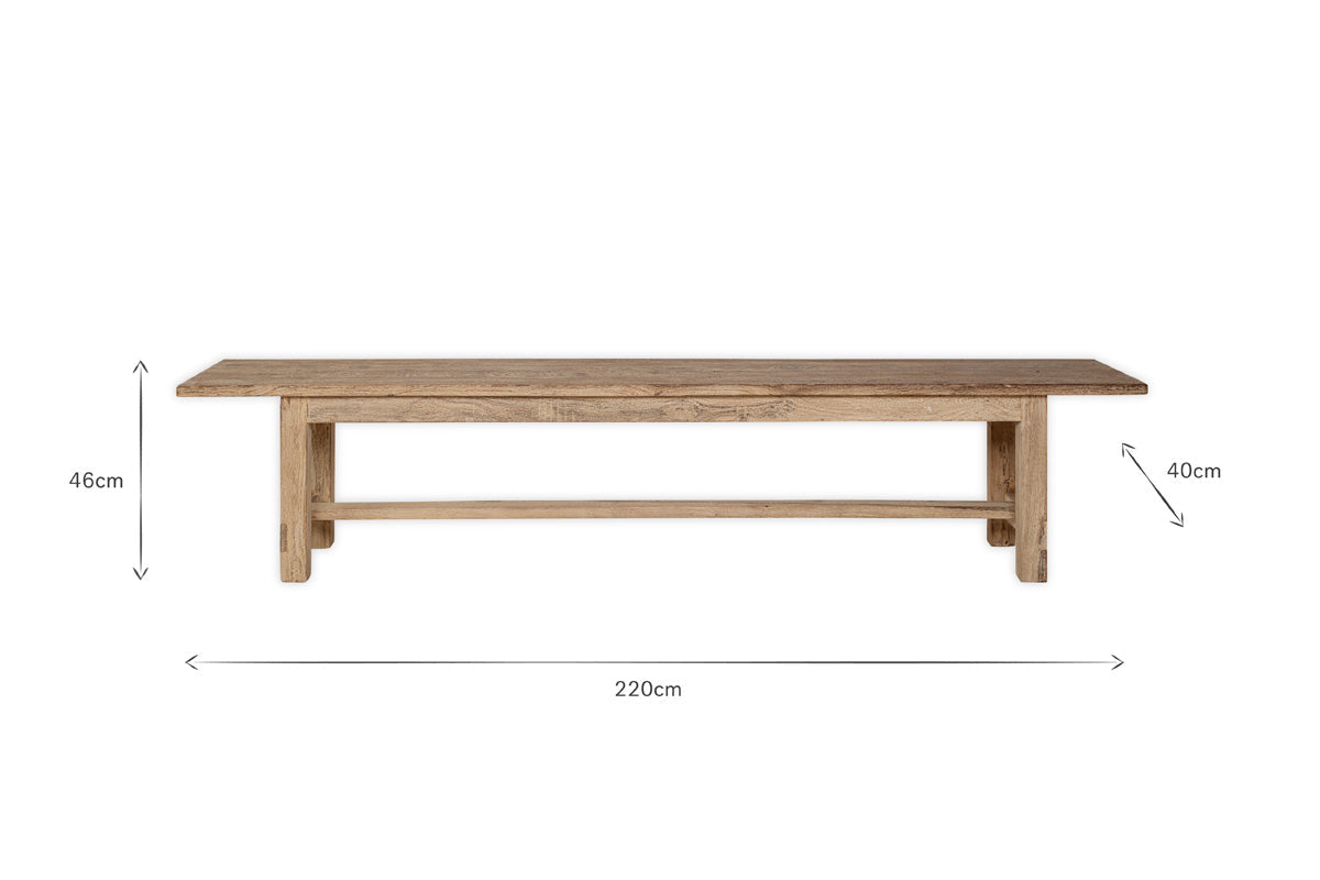 Banc Fioni en bois recyclé - Naturel