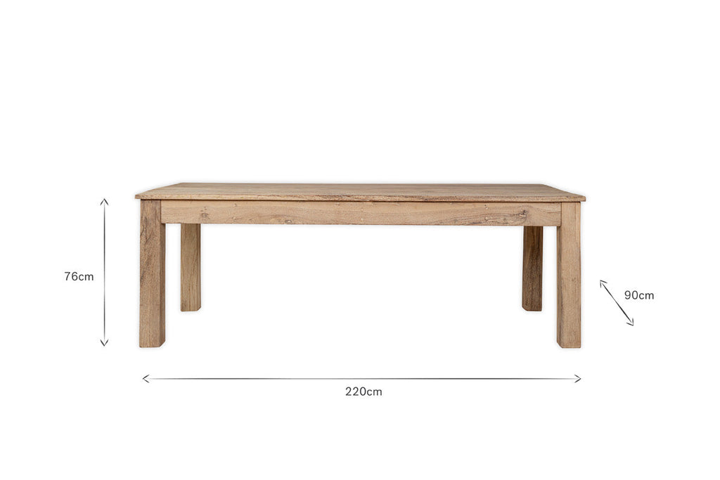 Table de salle à manger Fioni en bois recyclé - Naturel