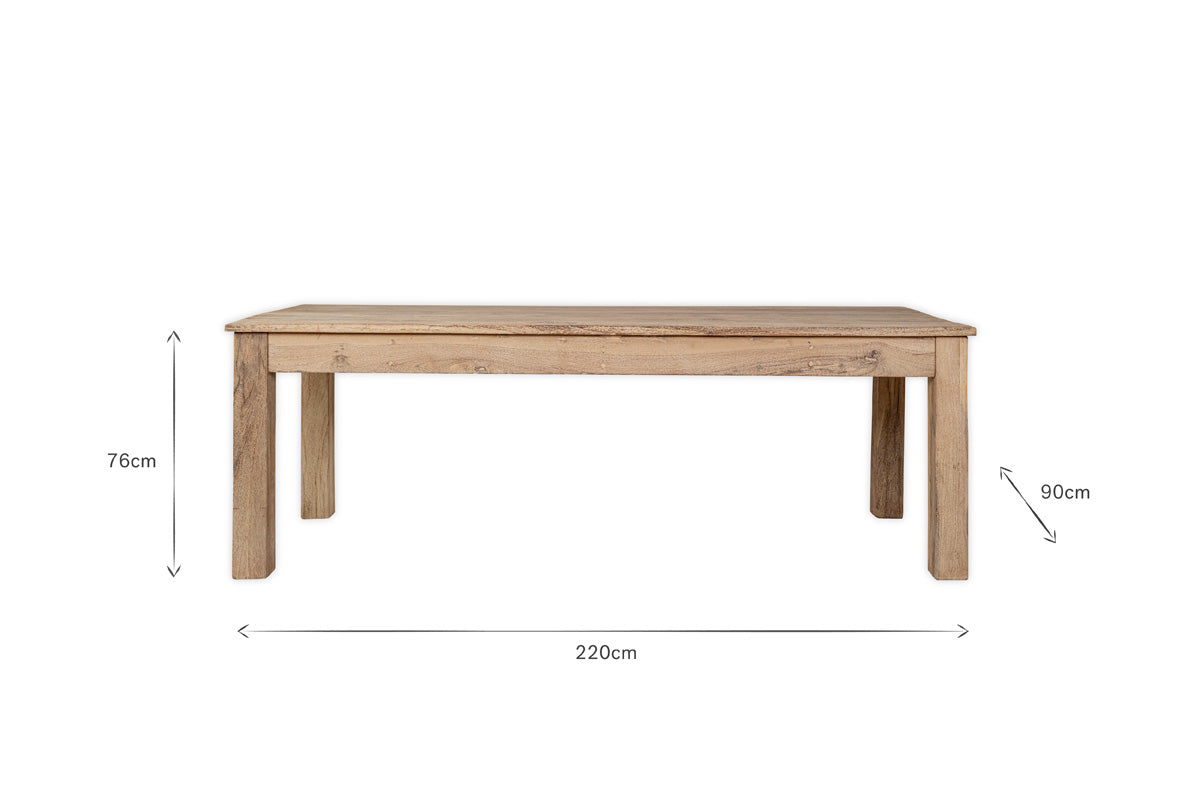 Table de salle à manger Fioni en bois recyclé - Naturel