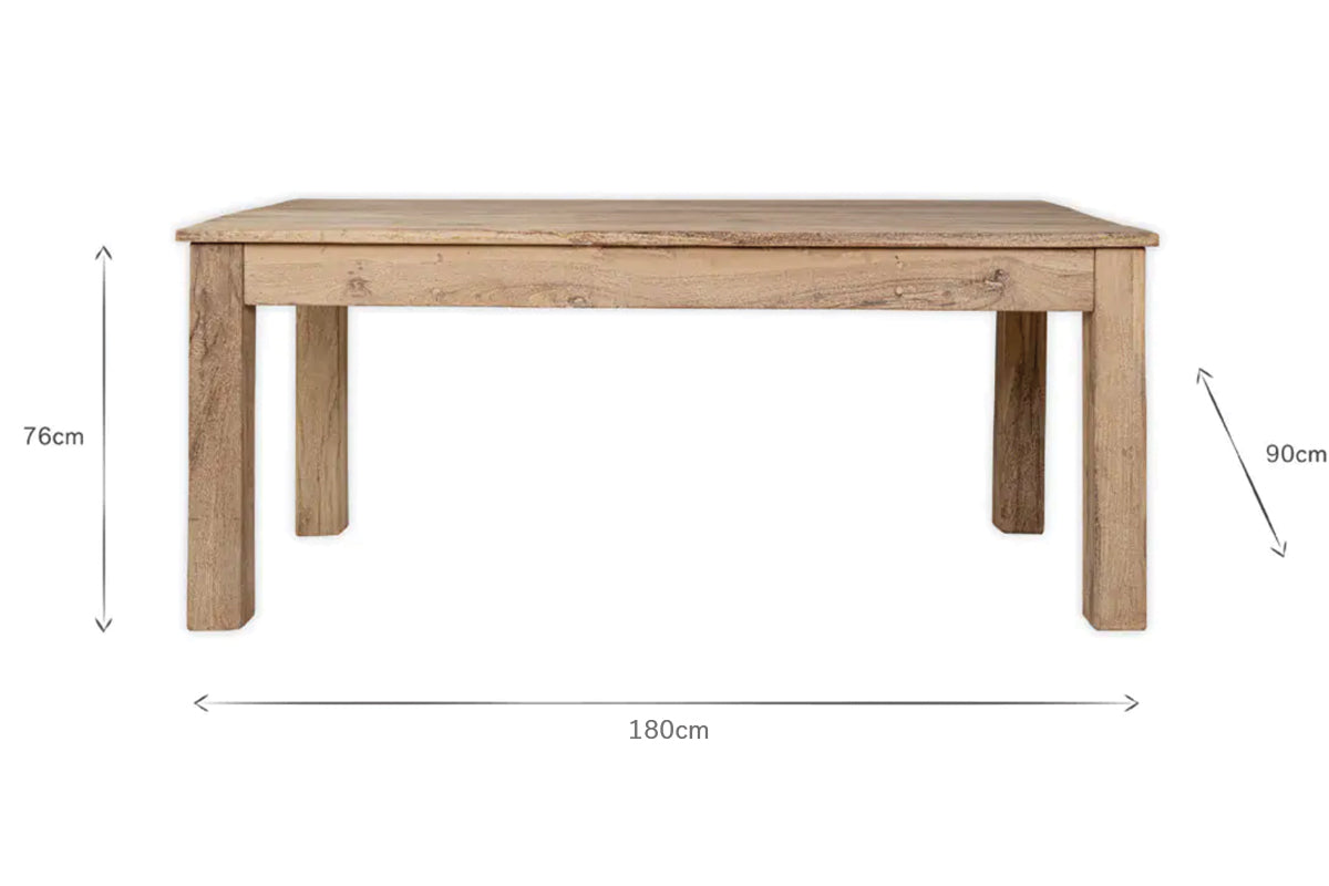 Table de salle à manger Fioni en bois recyclé - Naturel