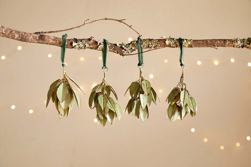 Boules de Noël Geeti - Vert tendre (Lot de 4)