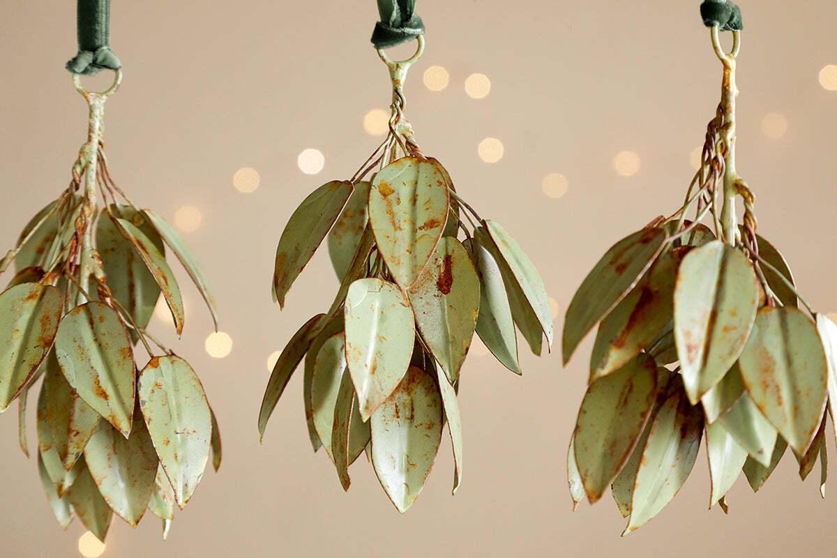 Boules de Noël Geeti - Vert tendre (Lot de 4)