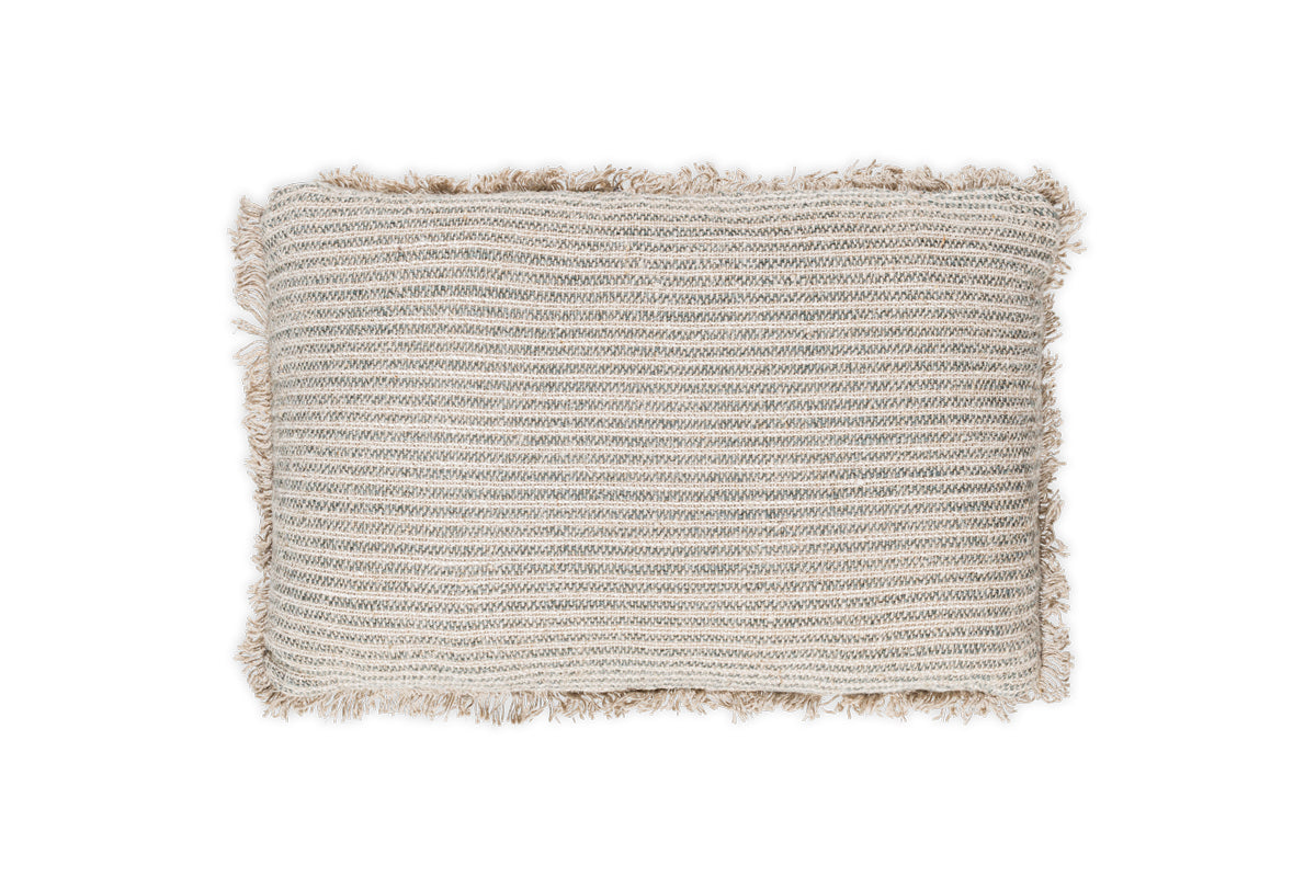 Housse de coussin Gili Linen - Vert foncé et naturel