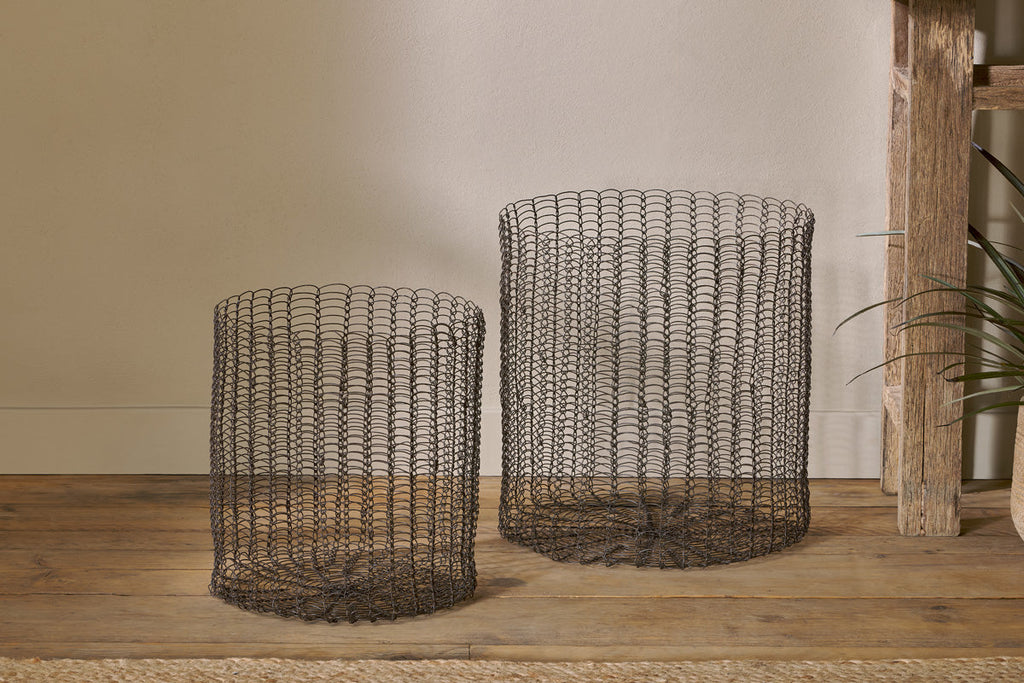 Panier en fer Gosaba - Laiton vieilli (Lot de 2)