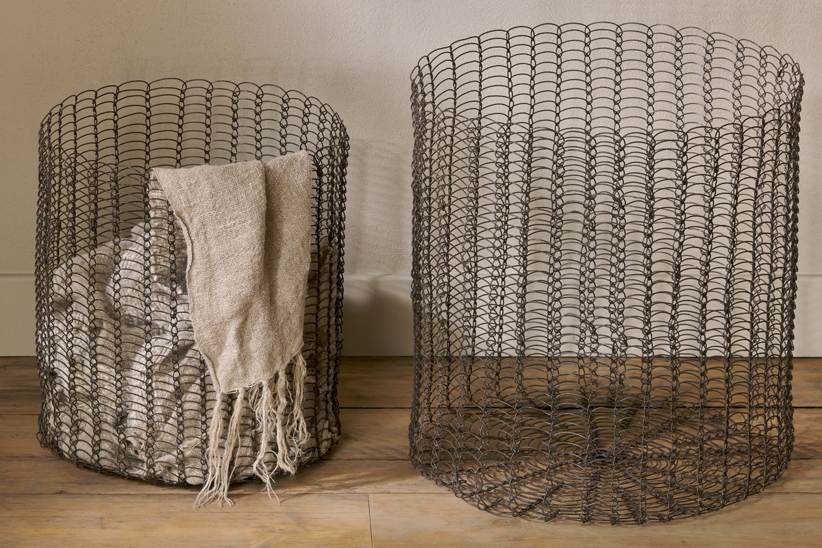 Panier en fer Gosaba - Laiton vieilli (Lot de 2)