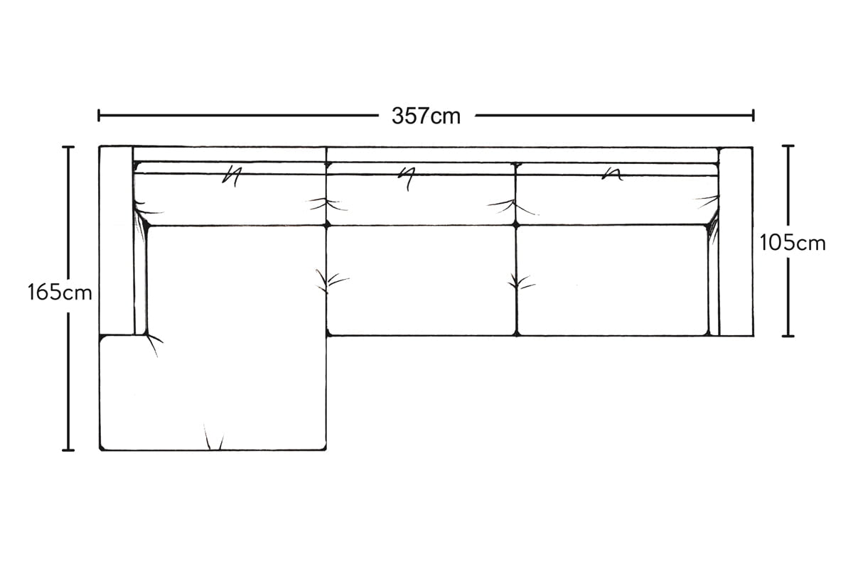 Canapé méridienne Guddu Grand avec accoudoir gauche - Lin Brera Naturel