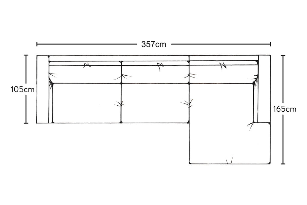 Canapé méridienne Guddu Grand avec accoudoir droit - Lin Brera Naturel