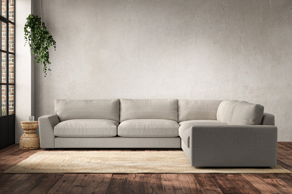 Canapé d'angle droit Guddu Grand - Lin Brera Naturel