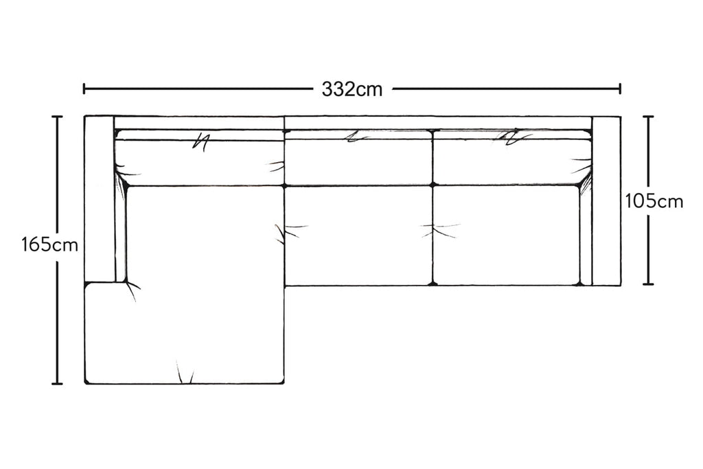 Canapé méridienne gauche Guddu Large - Lin Brera Naturel
