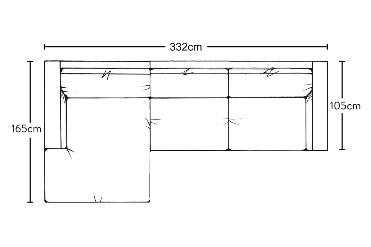 Canapé méridienne gauche Guddu Large - Lin Brera Naturel