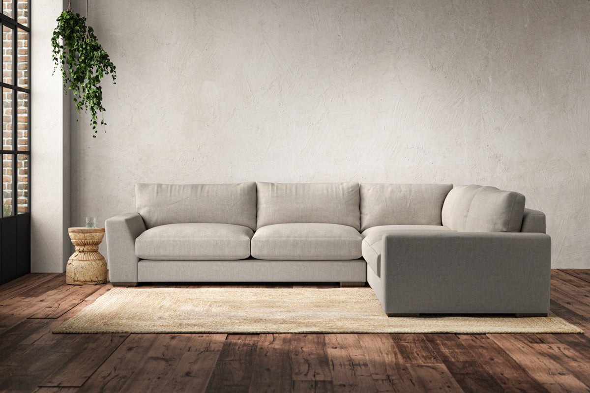 Canapé d'angle droit Guddu Large - Lin Brera Naturel