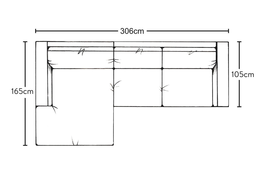 Canapé méridienne Guddu Medium avec accoudoir gauche - Lin Brera Naturel