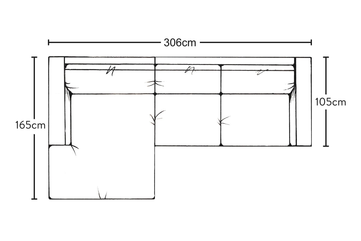 Canapé méridienne Guddu Medium avec accoudoir gauche - Lin Brera Naturel