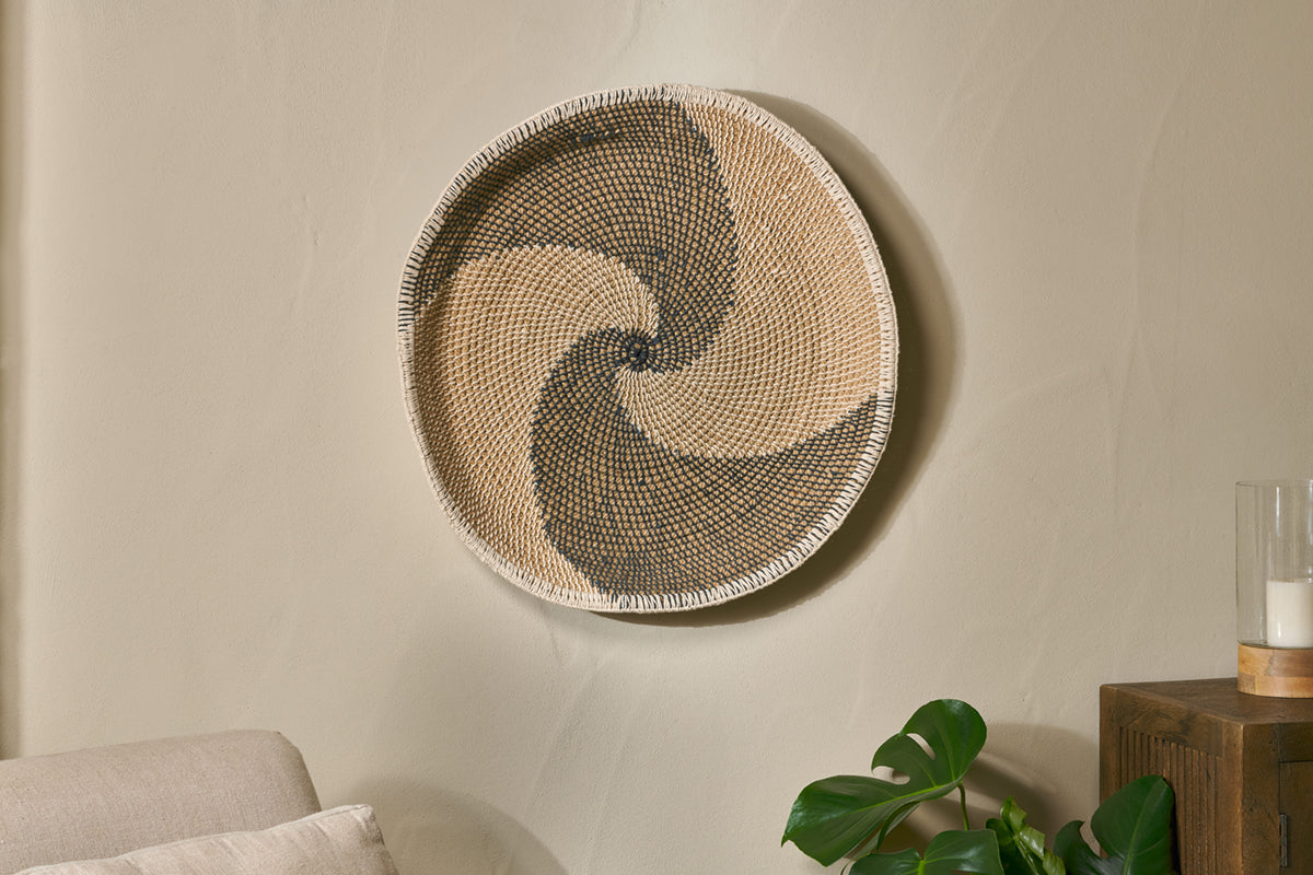 Décoration murale Idana Basket - Naturel, Noir et Blanc