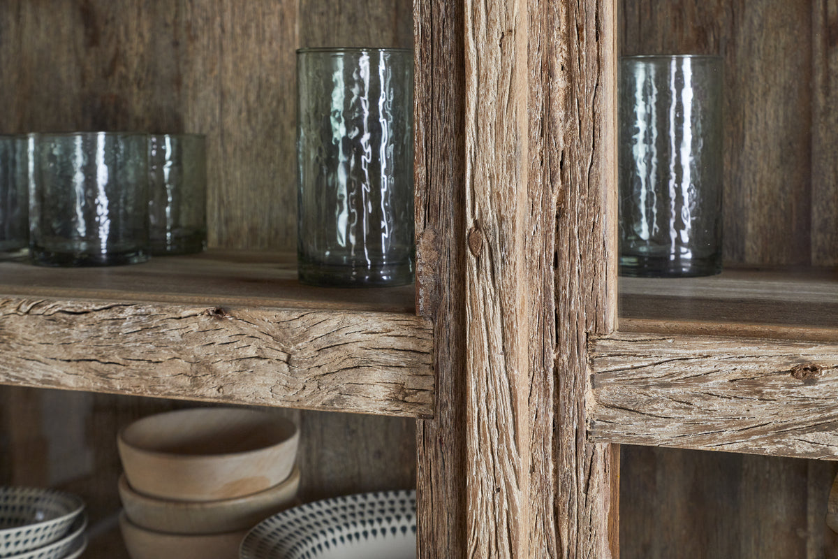 Meuble Ibo en bois et verre recyclés - Naturel - Large