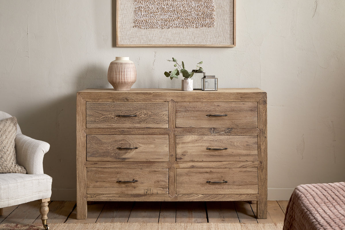 Commode Iya en bois recyclé - Naturel - Grand modèle