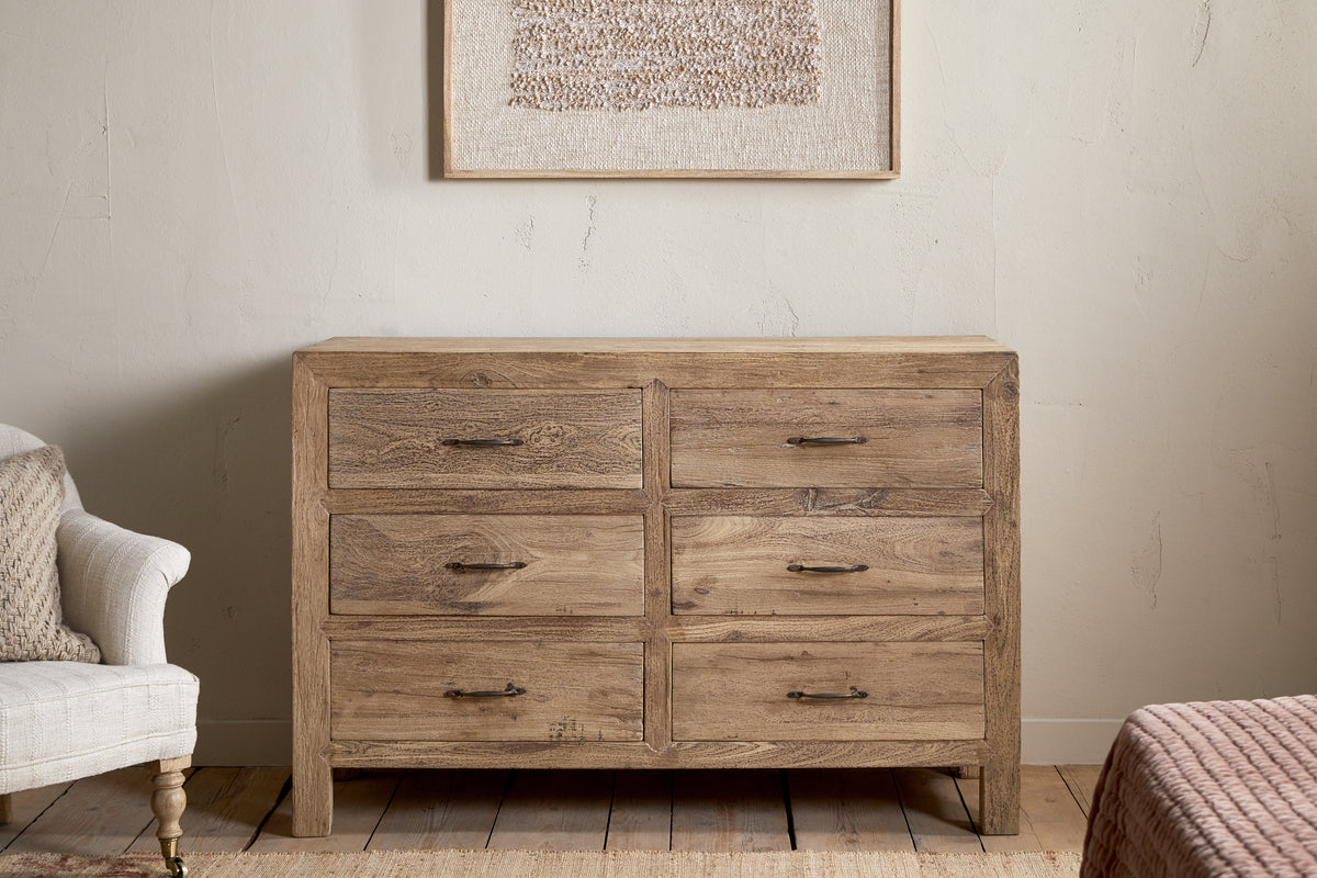 Commode Iya en bois recyclé - Naturel - Grand modèle