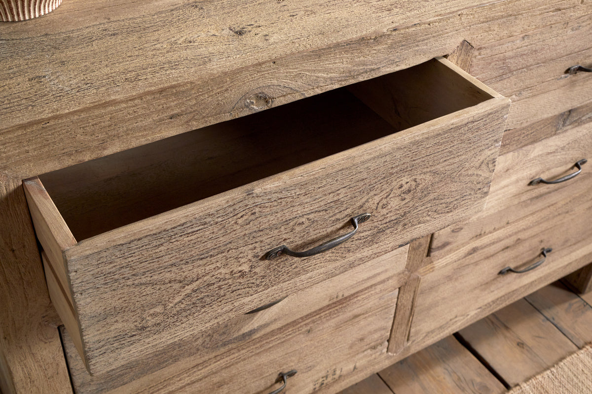 Commode Iya en bois recyclé - Naturel - Grand modèle