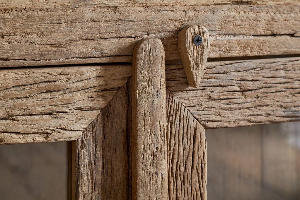 Buffet Ibo en bois et verre recyclés - Naturel