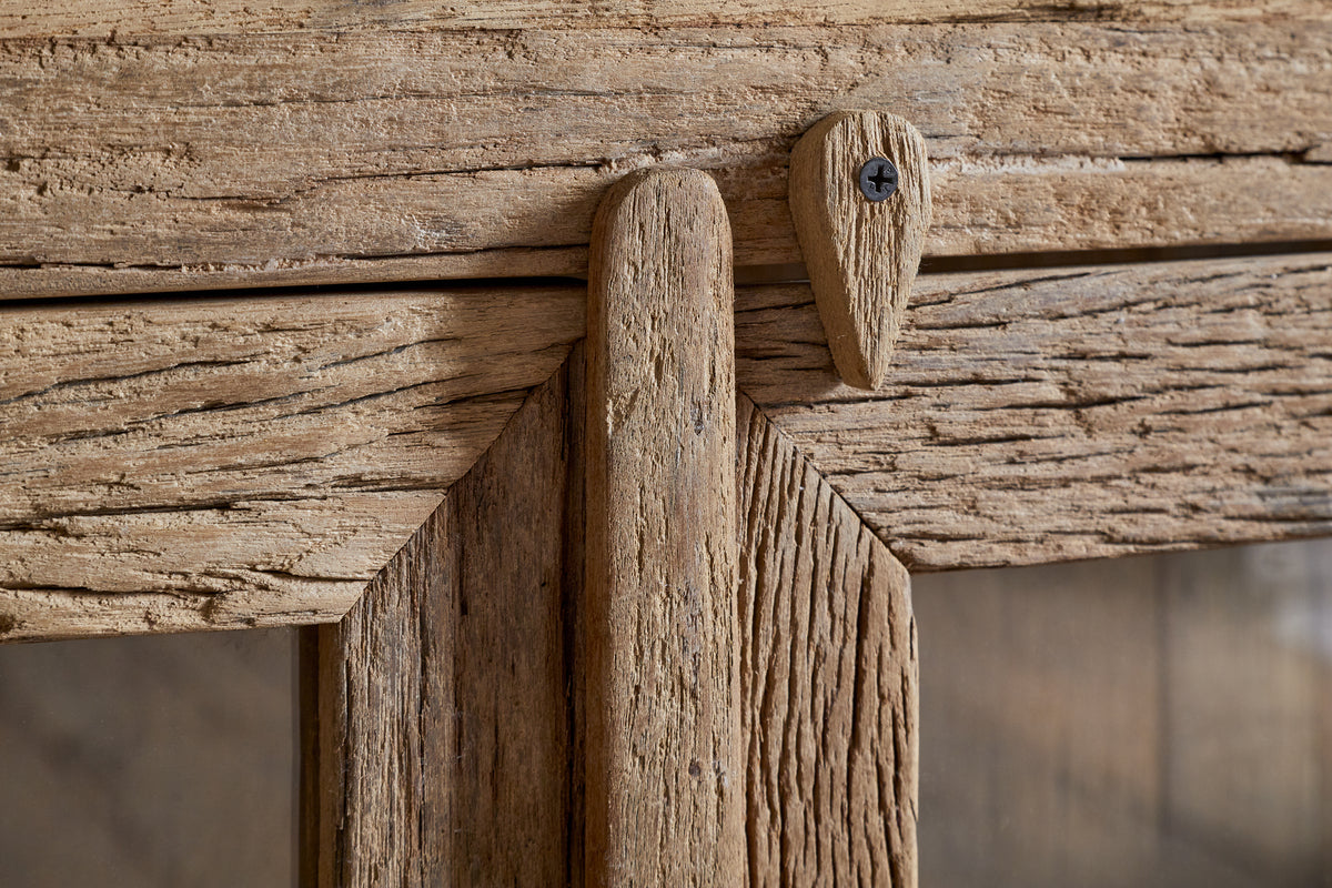 Buffet Ibo en bois et verre recyclés - Naturel