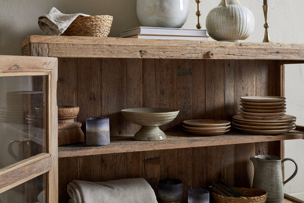 Buffet Ibo en bois et verre recyclés - Naturel