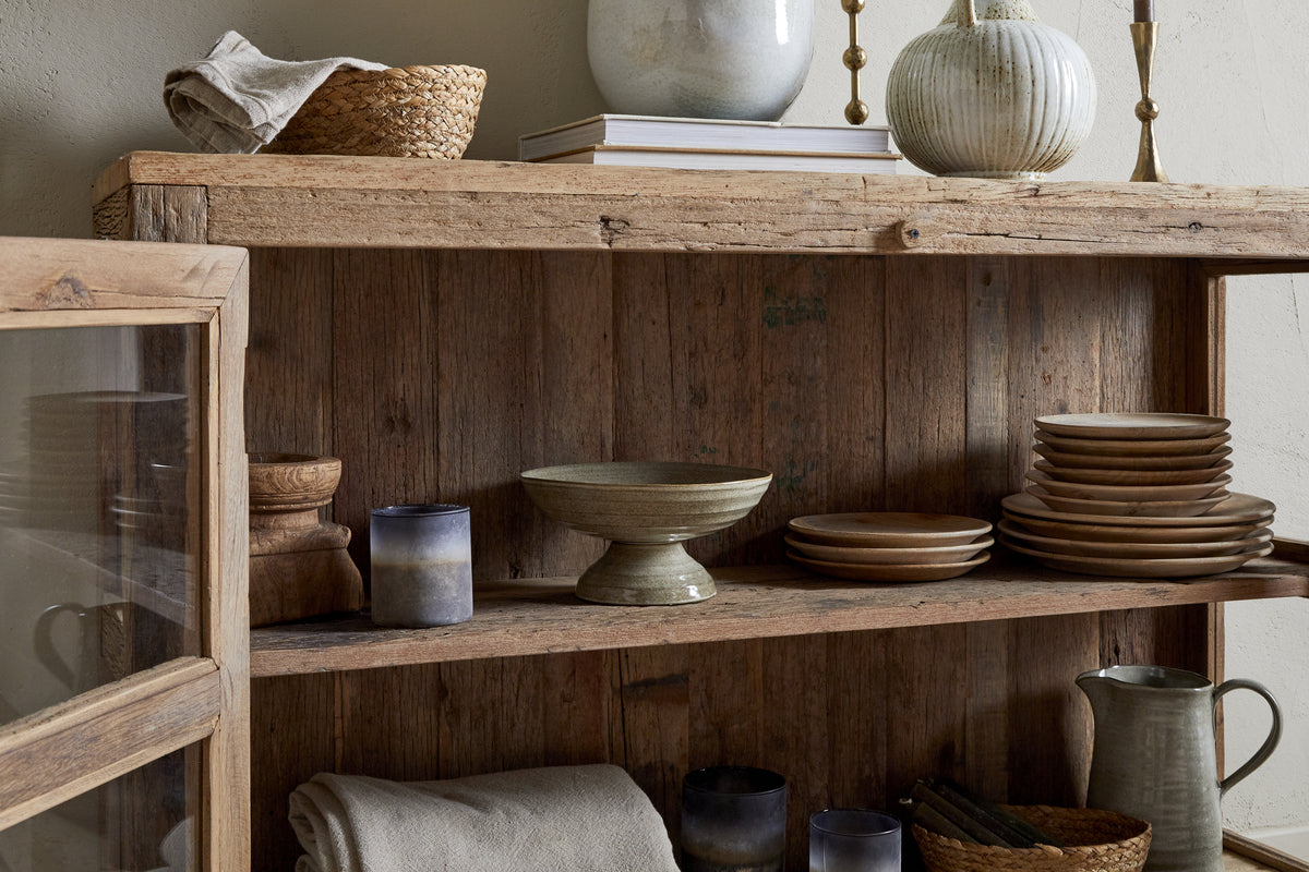 Buffet Ibo en bois et verre recyclés - Naturel