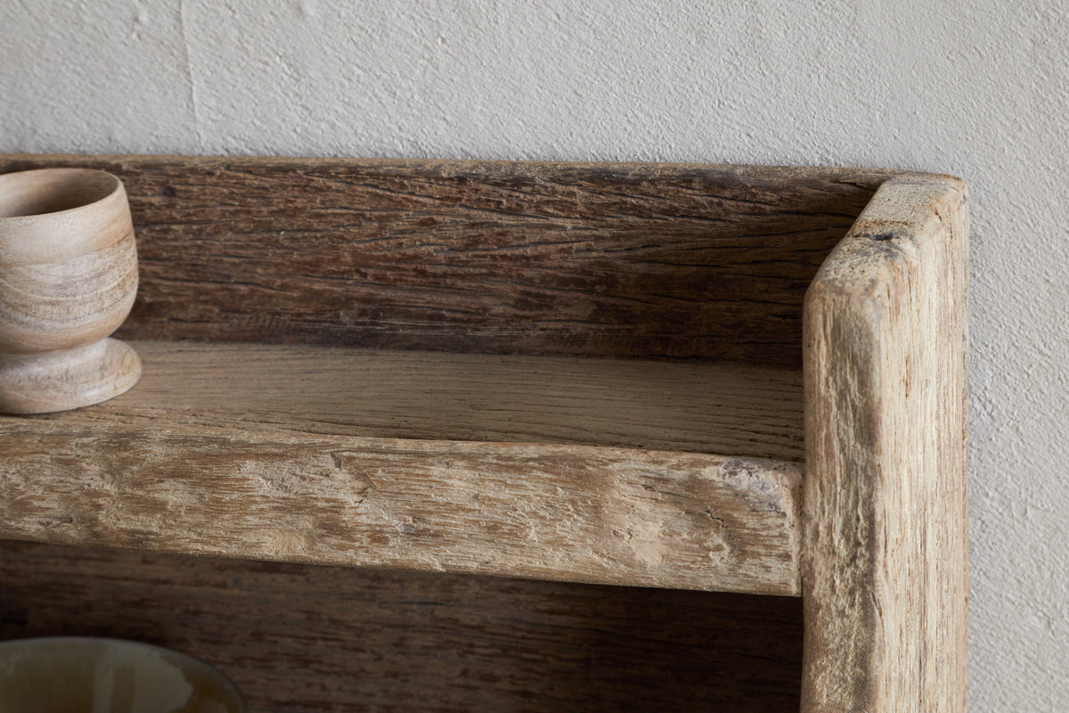 Étagère de rangement en bois de récupération Ibo - Naturel