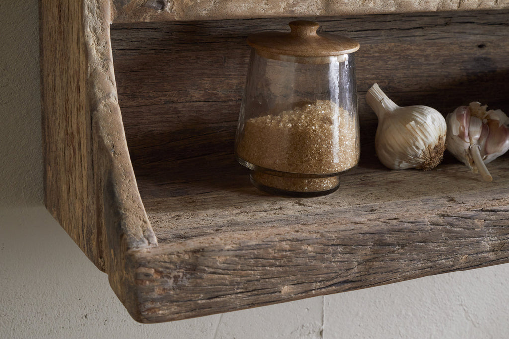 Étagère de rangement en bois de récupération Ibo - Naturel